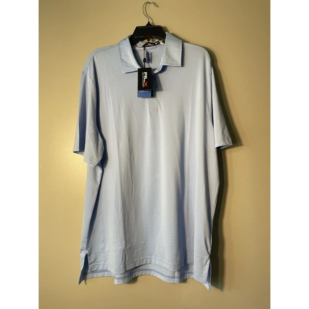 Ralph Lauren RLX Men's Classic Fit Performance Polo Shirt Light Blue Sz XL NWT
